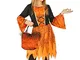 Fiori Paolo- Strega delle Zucche Costume Bambina con Borsa Lusso in Pizzo, Arancione, 8-10...