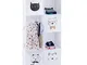 Relaxdays Scaffale Componibile per Cameretta dei Bambini, con Gatti, 7 Scomparti Armadiett...