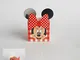 Bomboniera Scatola cubo Confetti Inserto Minnie Disney Rosso Set 20 pz Art 68022