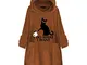 Voglio Voglio Felpa per Donne - Donna Cute Lazy Cat Ricamato a Maniche Lunghe Sweatshirts...