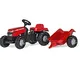 Rolly Toys 12305 - Trattore a Pedali Kid Massey Ferguson, con Rimorchio