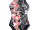 ARENA W Makimurax One Piece, Costume da Bagno Bambini, Black/Red (Nero/Rosso), 12-13 Anni