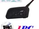 V6 Moto Casco Intercom, Bluetooth Moto Intercom Cuffie Stereo Microfono Impermeabile Riduz...