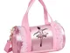 besbomig Borsa da Danza da Ragazza Rosa Cross Body Danza Bag Stile Principessa per Bambini...