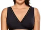 DELIMIRA Donna Reggiseno Allattamento Pizzo Senza Ferretto Taglia Grossa Nero 6B/D