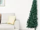 Tidyard Albero Natale a metà con Luci LED e Supporto Verde 240 cm PVC,Mezzo Albero di Nata...