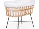 CHILDHOME, Culla in rattan bebe, lettino, piedi in metallo, 70 x 51 x 90 cm, dalla nascita...