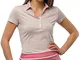 JELFY Chiara Polo Golf Donna a Maniche Corte 100% Cotone Pima, Riga Multicolor (XS, Sand)