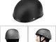 VISLONE Casco semi-jet per motocicletta, nero opaco, casco protettivo semi-casco universal...