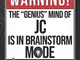Jc: Warning The Genius Mind Of Jc Is In Brainstorm Mode - Jc Name Custom Gift Planner Cale...