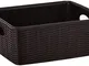 Stefanplast Elegance Cestino Rattan, Marrone, 25x19.5x10 cm