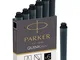 PARKER Quink ricariche per penne stilografiche, cartucce corte, inchiostro nero, confezion...