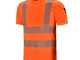 AYKRM t Shirt Tecnica da Lavoro Alta visibilità Giallo Arancione Fluo (Arancione, M)