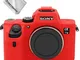 First2savvv rosso corpo pieno misura precisa TPU gomma custodia per fotocamera per Sony IL...