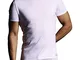 Lovable Premium Stretch T-Shirt Maglia in Cotton a Girocollo, Intimo, Bianco, Large (Tagli...