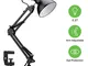 LE 40W Lampada da Scrivania LED E27 con Braccio Girevole, Lampada da Tavolo con Base e Mor...