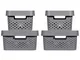 Curver Infinity - Set di 4 cestini con coperchio riciclato, 2 unità taglia S 45 L e 2 unit...