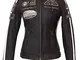 Urban Leather UR-171 Giacca Moto con Imbottitura Protettiva, Multicolore (Marrone), XL/44