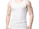 LAPASA Uomo 4 Pack Canottiera Intima da Uomo 100% Cotone Filettatura Canotta Fitness M35 (...