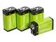 AmazonBasics - Batterie ricaricabili, 9V, da 200 mAh/Ni-Mh, Confezione da 4