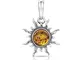 Amberta, ciondolo a forma di sole, in argento Sterling 925 con ambra baltica: Miele