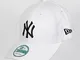 New Era 9forty MLB, cappellino con visiera dei New York Yankees bianco Taglia unica