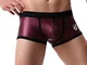 Jaysis Intimo Uomo Sexy in Pelle，Pelle Verniciata Boxer Pantaloncini Uomo Lingerie Hot Se...