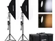 LED Softbox Set Luci Studio Fotografico Kit illuminazione Fotografica Bicolore 2700K 5500...