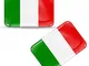 SkinoEu® 2 x Adesivi Resinati 3D Gel Stickers Divertente Bandiera Italia Italy Per Auto Mo...