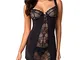 Obsessive Heartina Chemise Bambolina, Nero (Nero), S/M Donna