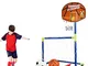 K9CK 2 in 1 Bambini Porta di Calcio e Canestro da Basket Porte da Calcio Porta Calcetto pe...