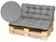 SuperKissen24 Cuscino per Bancale Divano Pallet 120x80 cm con Schienale 120x50 cm Seduta I...