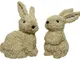 Kaemingk - Set di 2 coniglietti pasquali, in morbido cordoncino di iuta, decorati con coni...