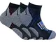 Sock Snob 3 Paia Calze Ciclismo Uomo Estive Corte Imbottite Fantasia Spugna Nere Calzini d...