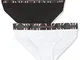 Calvin Klein 2pk Bikini Slip, Bianco (1White/1Black1 0K4), 152 (Taglia Produttore: 12-14)...