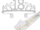 REYOK 18 Anni di Compleanno Donna Tiara Birthday Corona 18 Compleanno Glitter Bianca “Its...