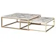 KADIMA DESIGN Tavolino Set di 2 marmo bianco tabelle di nidificazione moderno telaio in me...