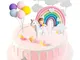 EACHPT Unicorno Cake Topper Kit, Torta Unicorno Decorazione Torta Unicorno Nuvola Arcobale...