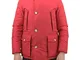 Woolrich Arctic Anorak Parka Uomo con Pelliccia-Red-S