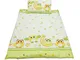 TupTam Set di Biancheria da Letto per Bambini 2 Elementi, Gufi 2 Verde, 135x100 cm