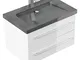 emotion G654 - Mobili da bagno in granito, 75 cm, 1 foro per rubinetto, colore: Bianco luc...