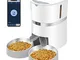 WellToBe Wifi Distributore Automatico di Cibo per Due Gatti, Alimentatore Automatico per A...