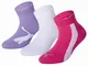 Puma Lifestyle Quarters 3P Calzini da Sport, Viola/Bianco/Viola, XXS (Pacco da 3) Bambino