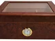 GERMANUS Sigari Humidor Desk I con igrometro e umidificatore e GERMANUS Manuale Marrone