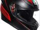 AGV CASCO K1 MULTI WARMUP MATT BLACK/RED MS