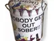 Sgabello o contenitore in metallo 36 cm nessuno get out sober Happy Hour Drinks vintage re...
