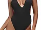 SHEKINI Costume da Bagno per Donna Intero Profondo Scollo a V Monokini Beachwear Regolabil...