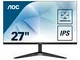 AOC 27B1H Monitor LED da 27", Pannello IPS, FHD, 1920 x 1080, 60 Hz, No VESA, VGA, HDMI, S...