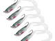 5 Pz Richiamo di Pesca Artificiale Esca Falso Esche Morbide Spigola Jig Lure per Pesca All...