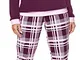 Merry Style Pigiama Manica Lunga Donna MS10-168(Vino Quadri, M)